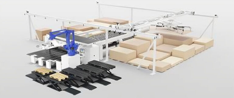 Seccionadora Homag con robot integrado para corte completamente automático