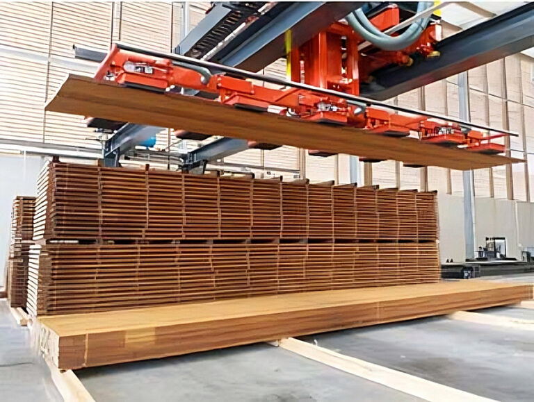 Sistema de manipulación de madera por vacío