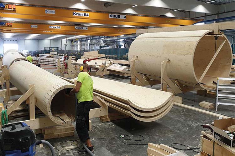 Patentan un sistema modular  de madera estructural  laminada y enchapada