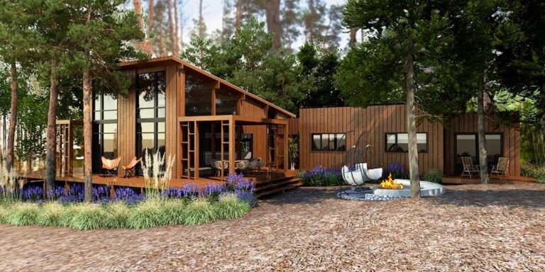 Vivienda en madera con cimientos de hormigón se luce en el bosque de Costa Esmeralda Vivienda en madera con cimientos de hormigón se luce en el bosque de Costa Esmeralda